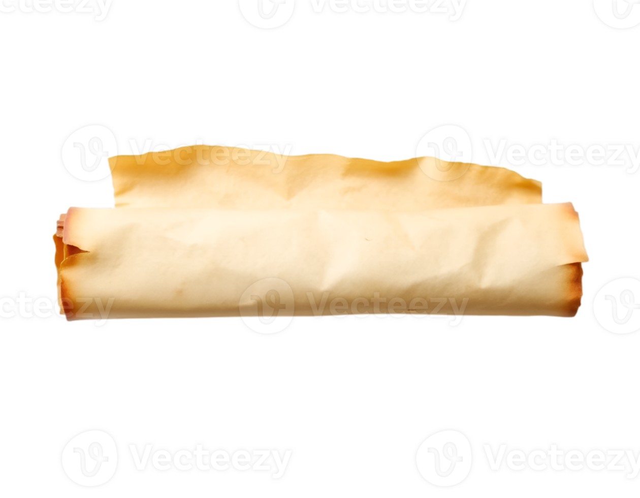 Old paper scroll isolated on transparent background png