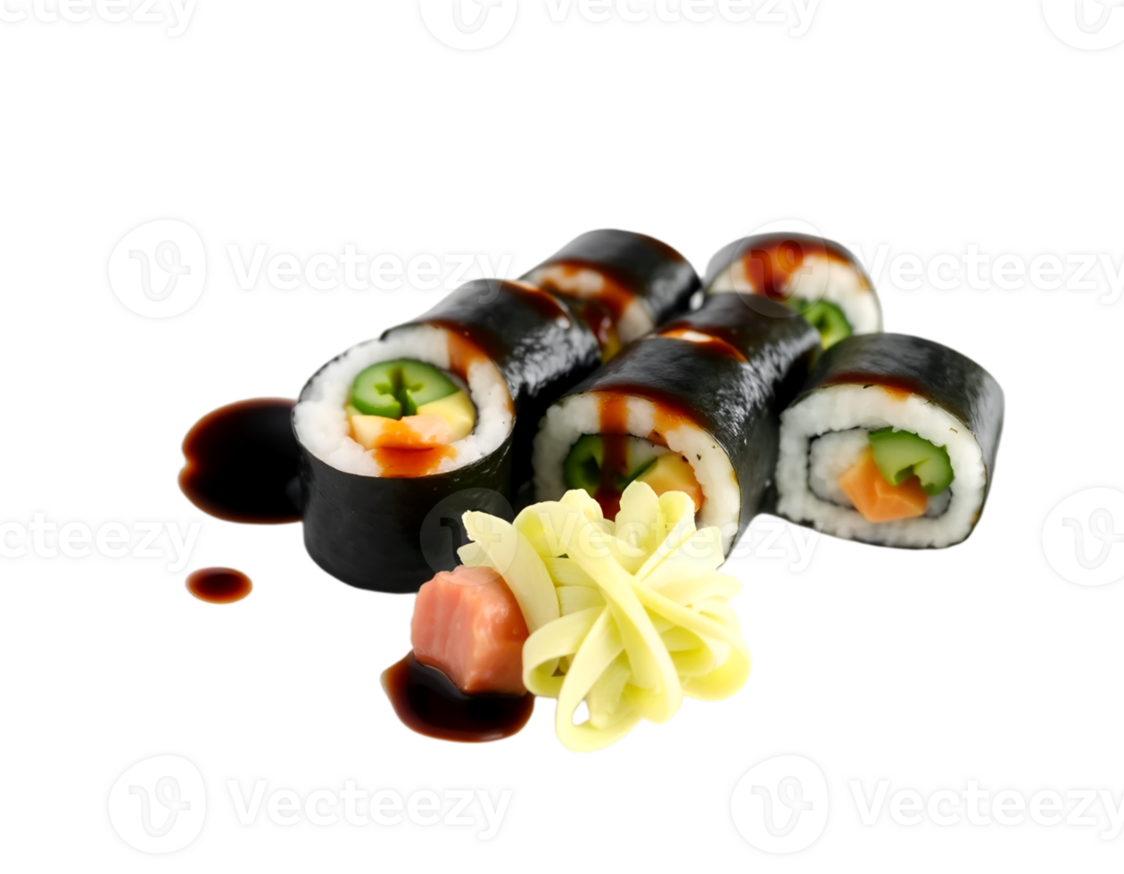 Sushi rolls isolated on transparent background png