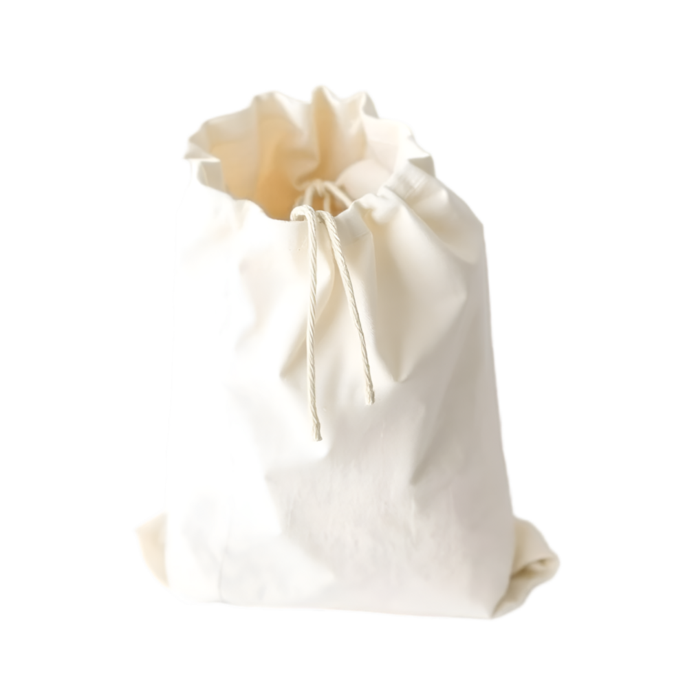 White paper bag isolated on a transparent background png