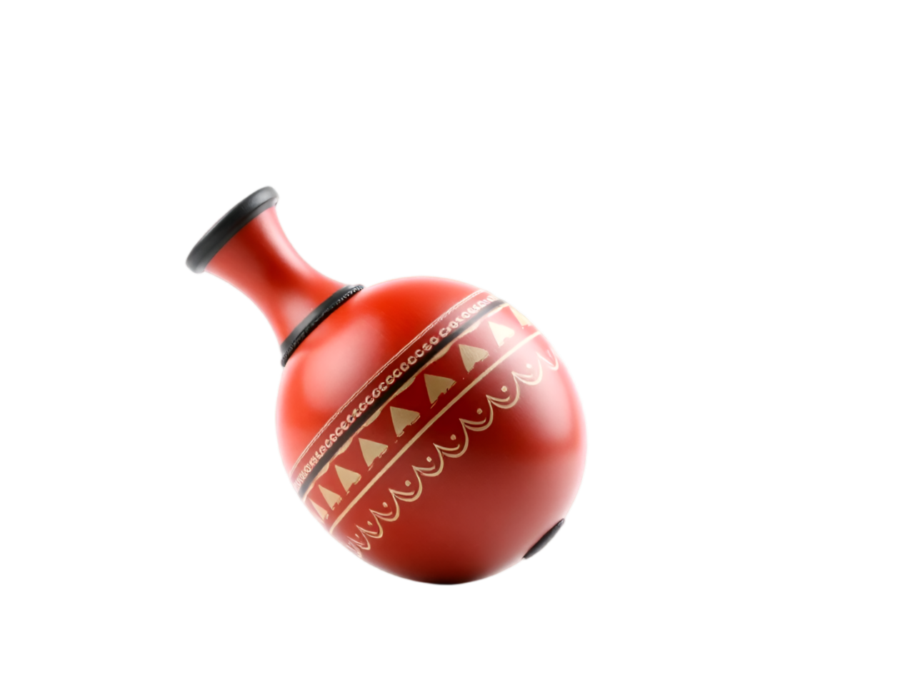 Realistic red ceramic vase isolated on transparent background png