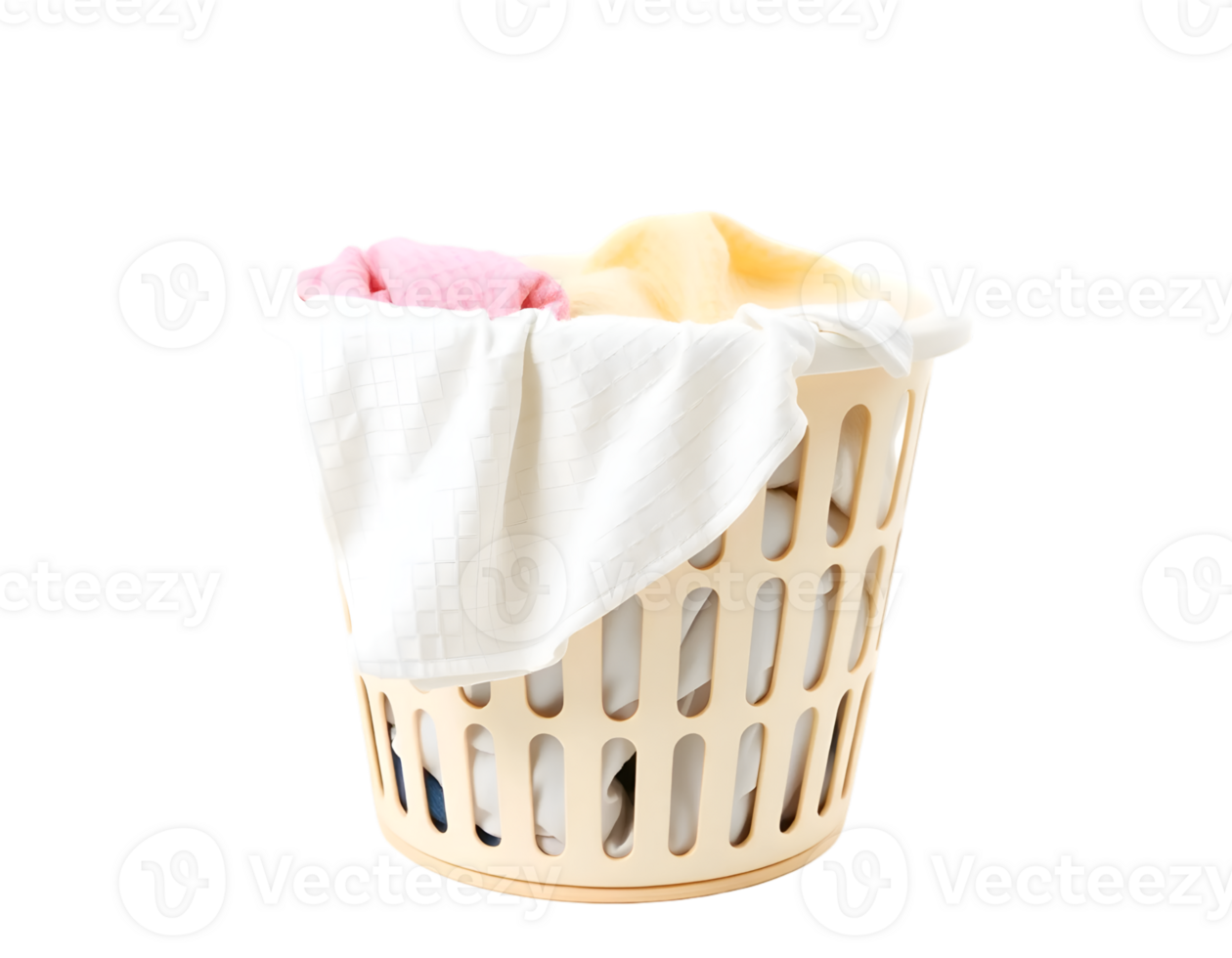 Laundry Basket With Clothes Isolated On Transparent Background png