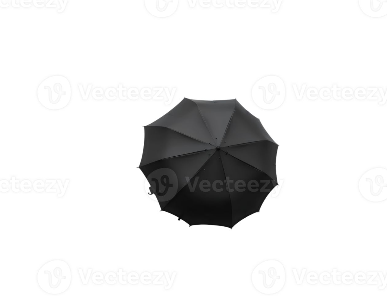 Realistic black umbrella isolated on transparent background png