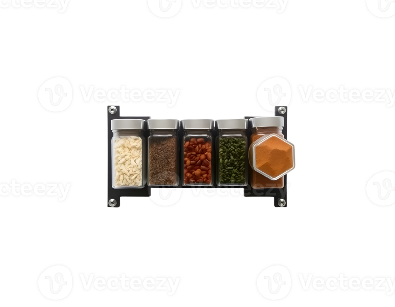 Spices and herbs in plastic containers png