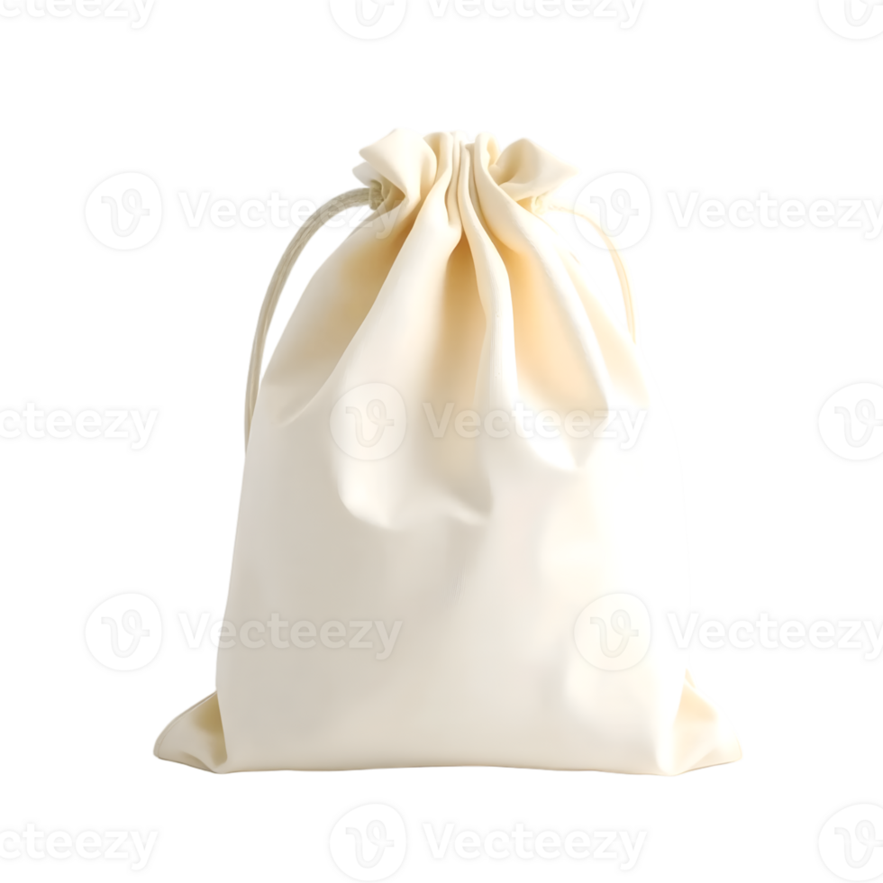 Realistic Detailed 3d White Bag Isolated on Transparent Background png