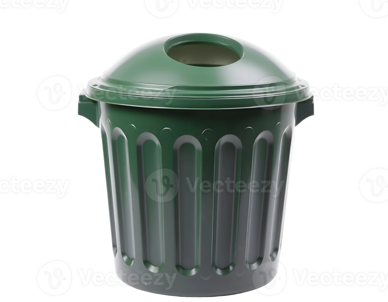 Green Trash Bin Isolated On Transparent Background With Clipping Path png