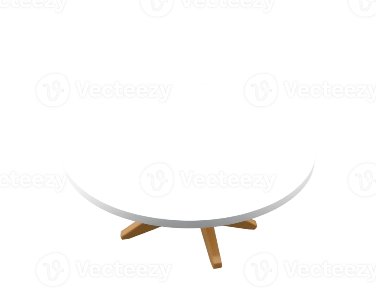 Round table with wooden legs png