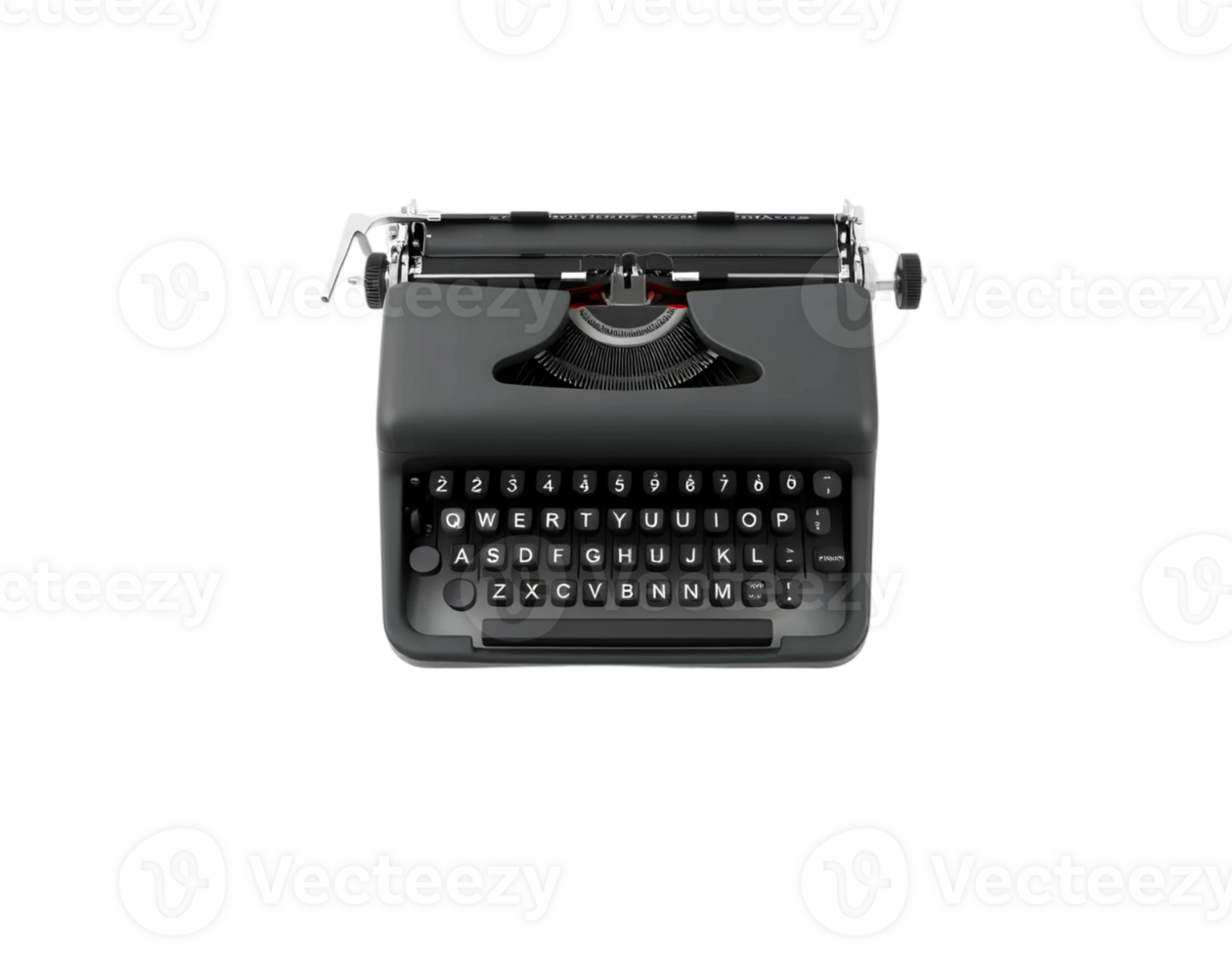 Black Typewriter Isolated On Transparent Background png