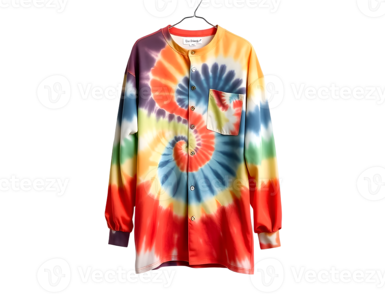 Colorful blouse on a hanger isolated on transparent background png