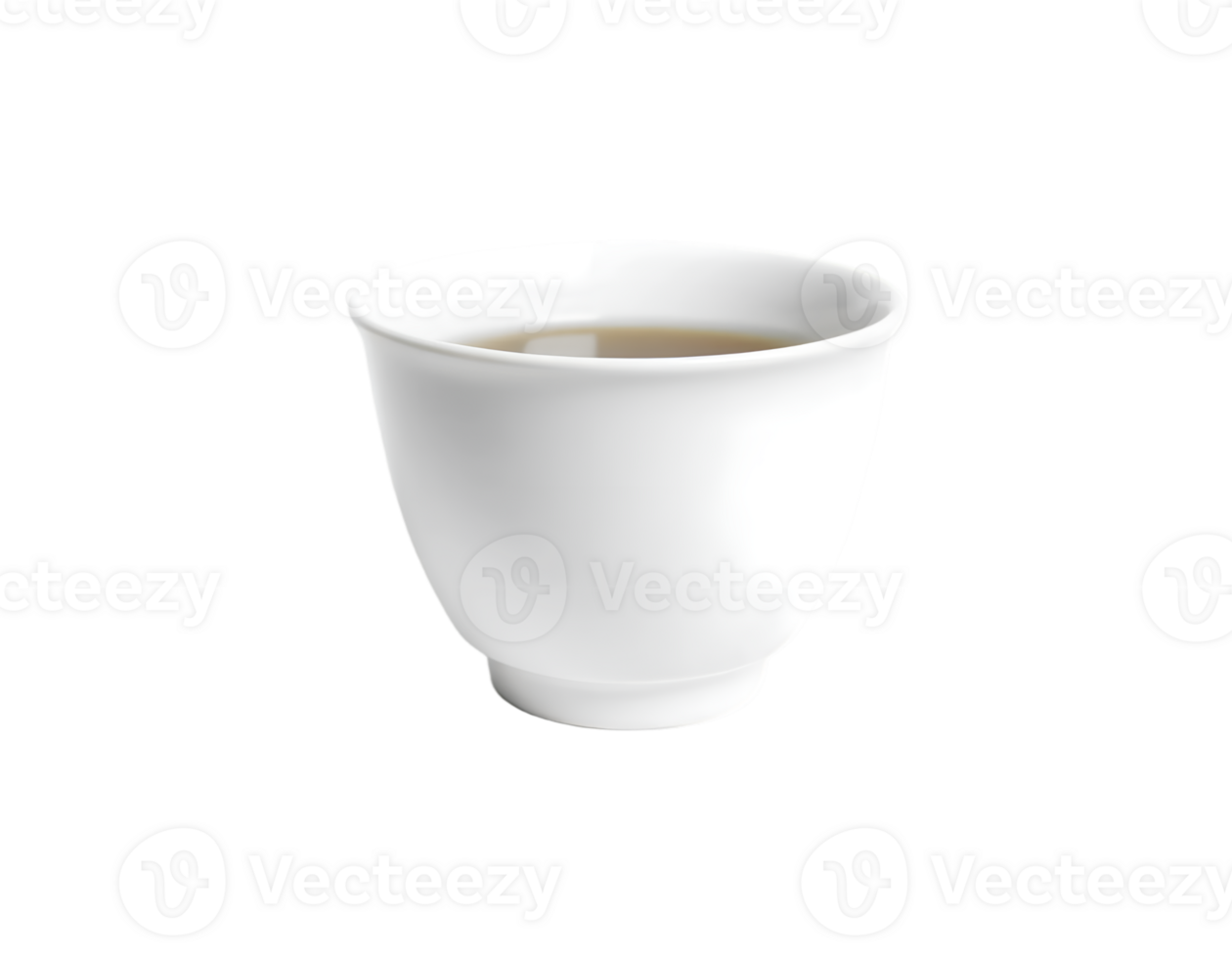 White cup of tea isolated on transparent background png