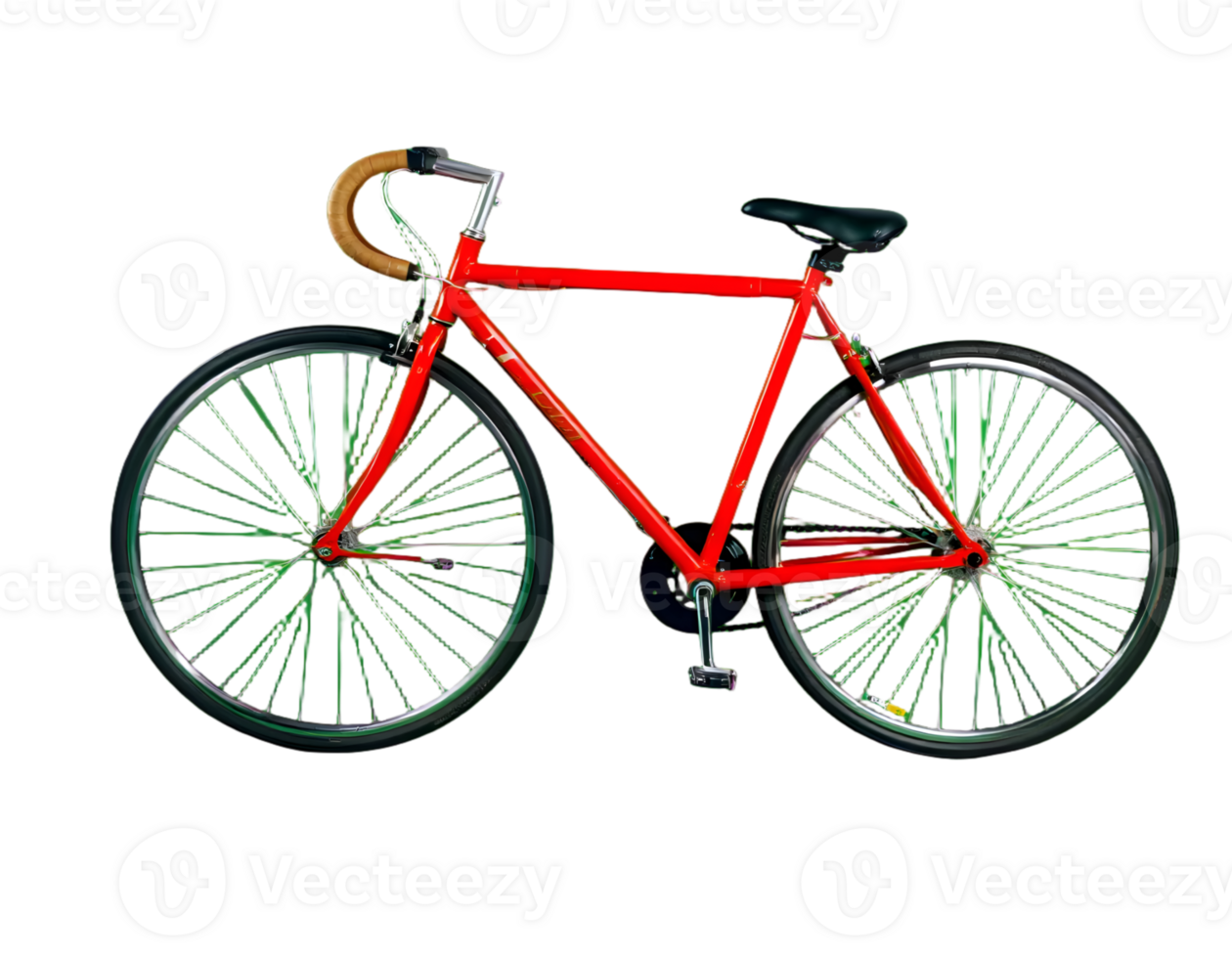 Red bicycle isolated on transparent background png