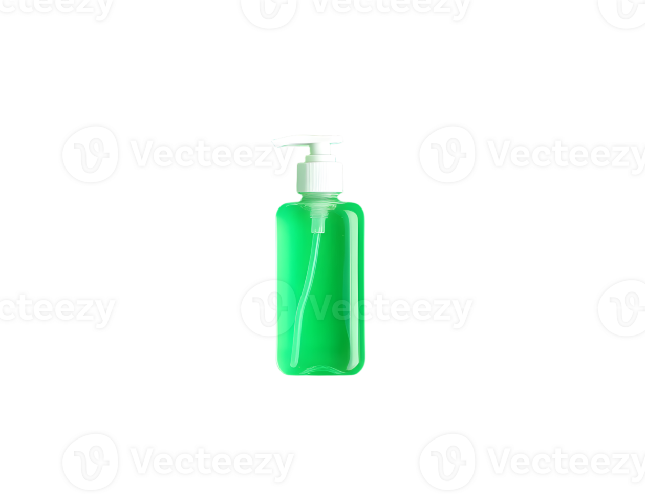 Green liquid soap bottle isolated on transparent background png