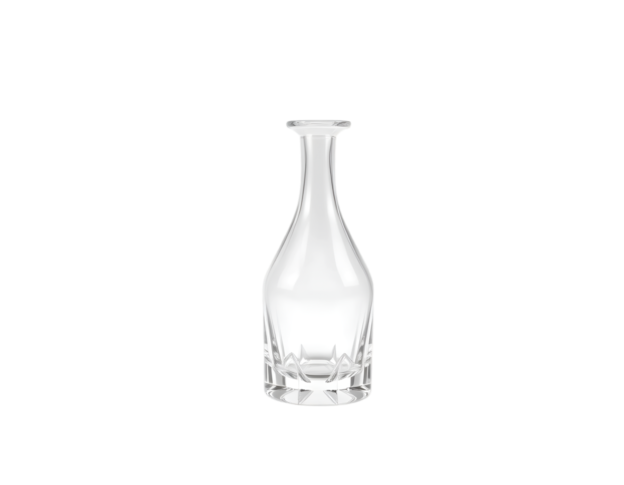 Empty glass vase isolated on a transparent background png