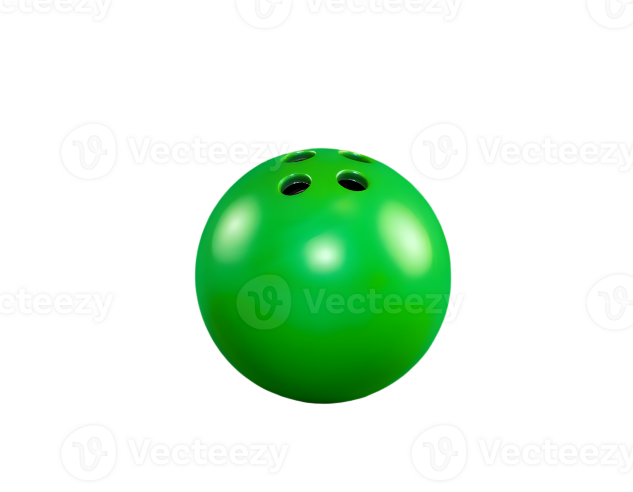 Green bowling ball on transparent background png
