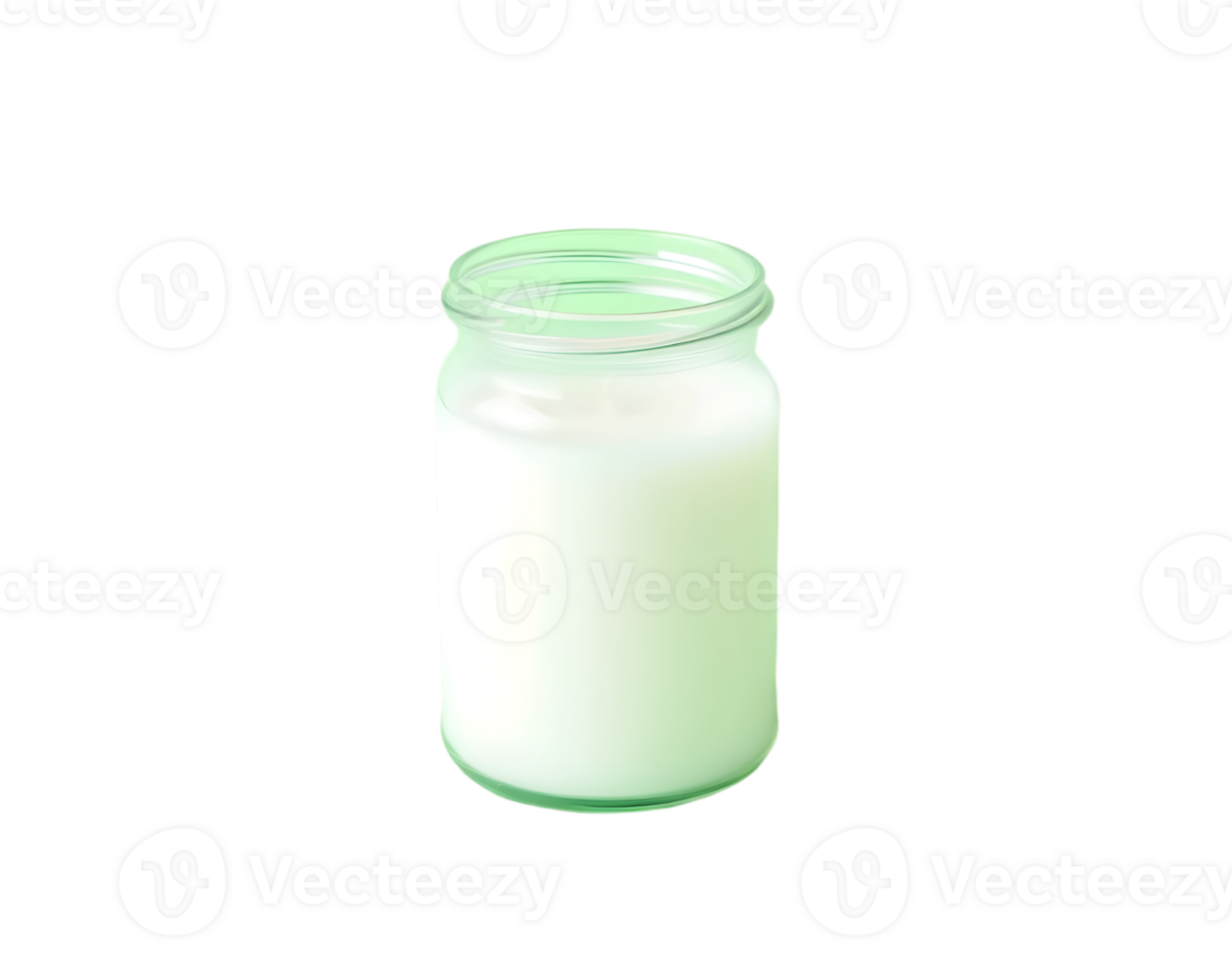 Glass jar of yogurt isolated on transparent background png
