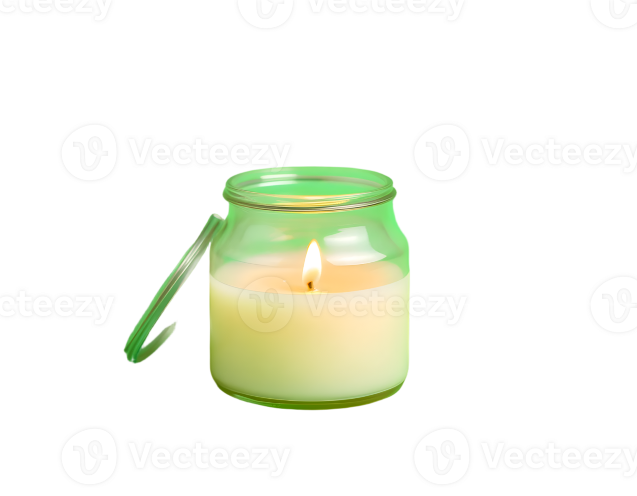 Candle in a glass jar isolated on transparent background png