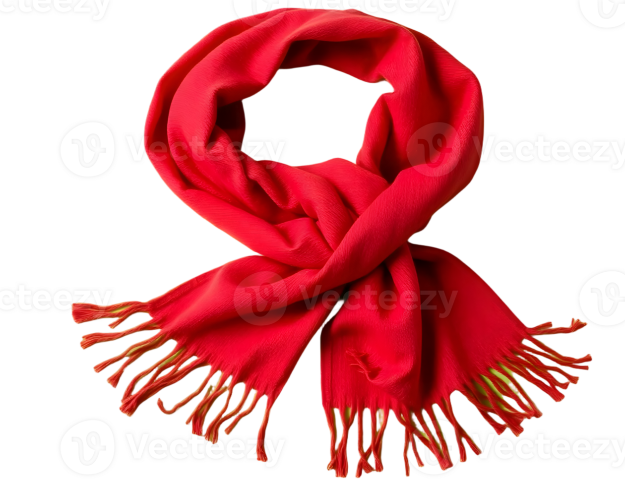 Red wool scarf isolated on transparent background png