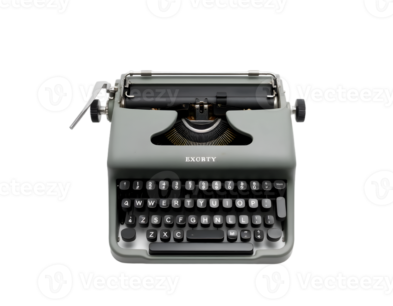 Vintage typewriter isolated on transparent background png