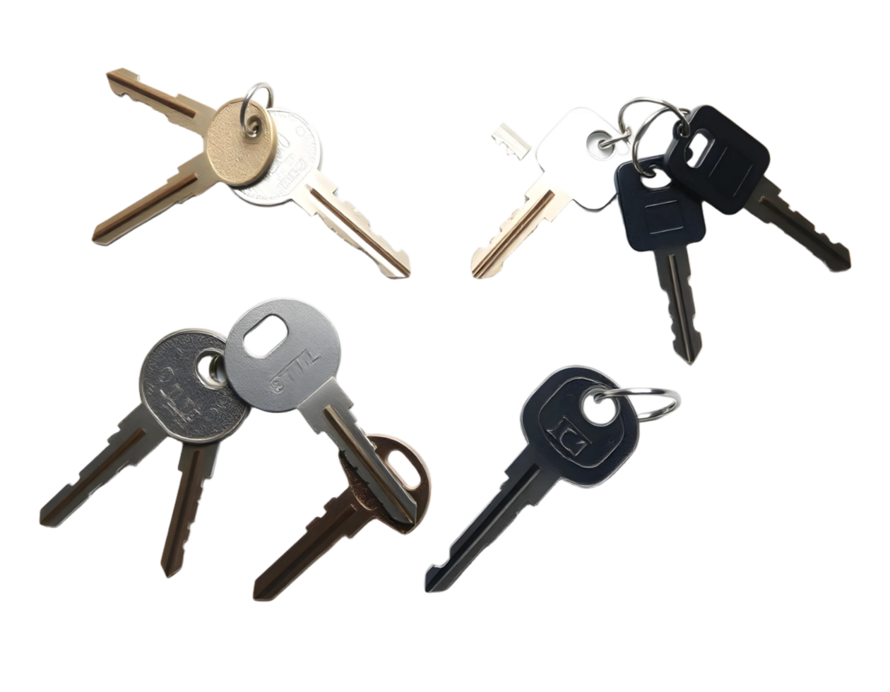 Set of keys isolated on a transparent background png