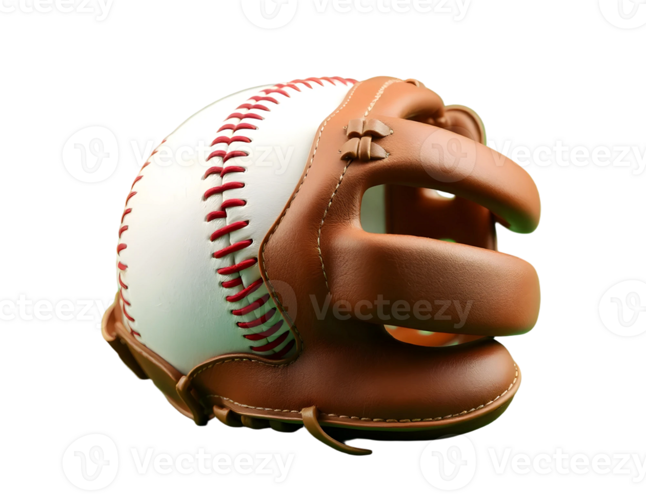 Baseball ball with glove isolated on transparent background png