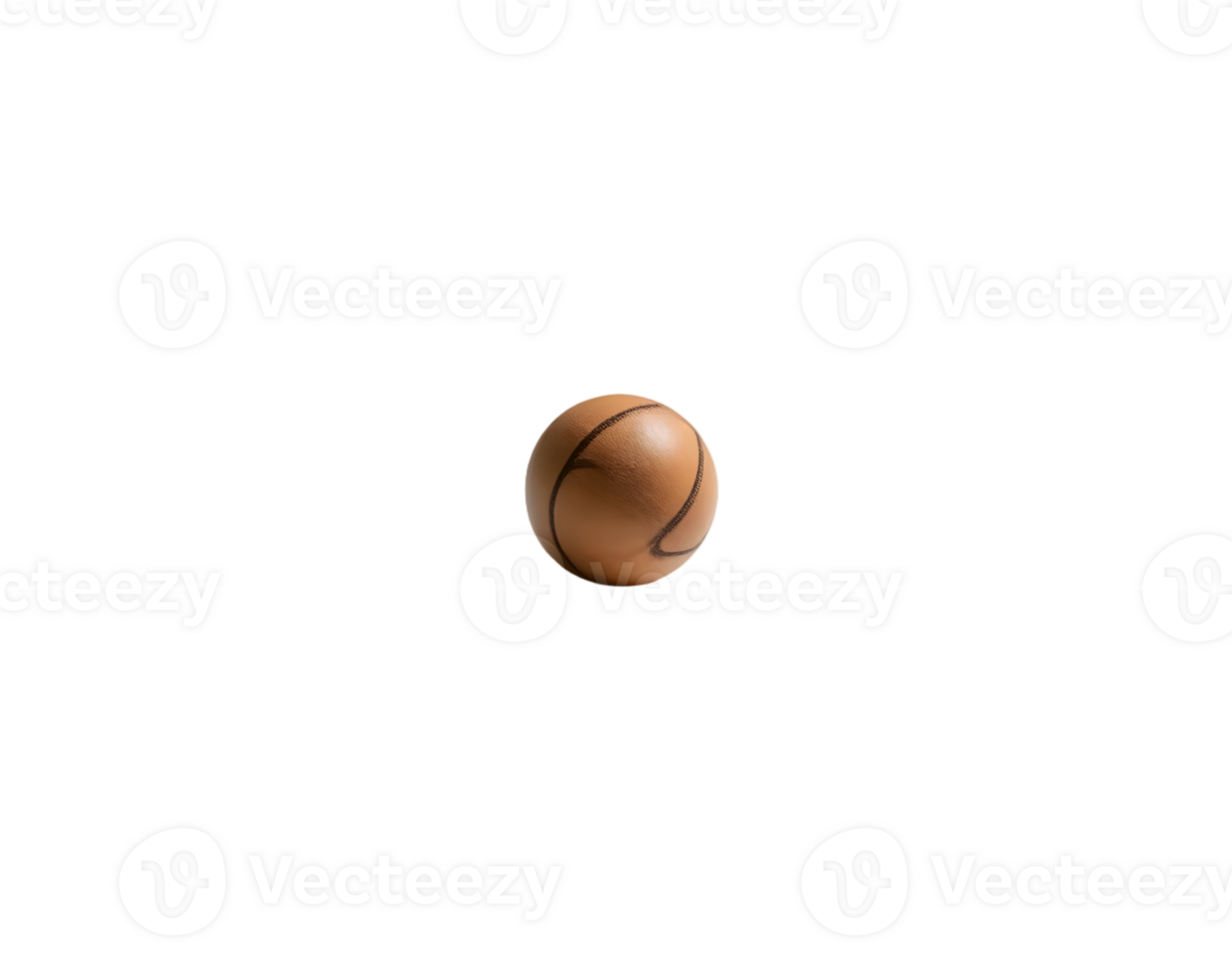 Realistic 3d Detailed Brown Ball Isolated on Transparent Background png