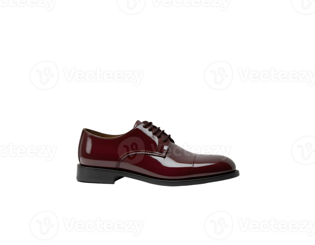 Men's brown leather shoes isolated on transparent background png
