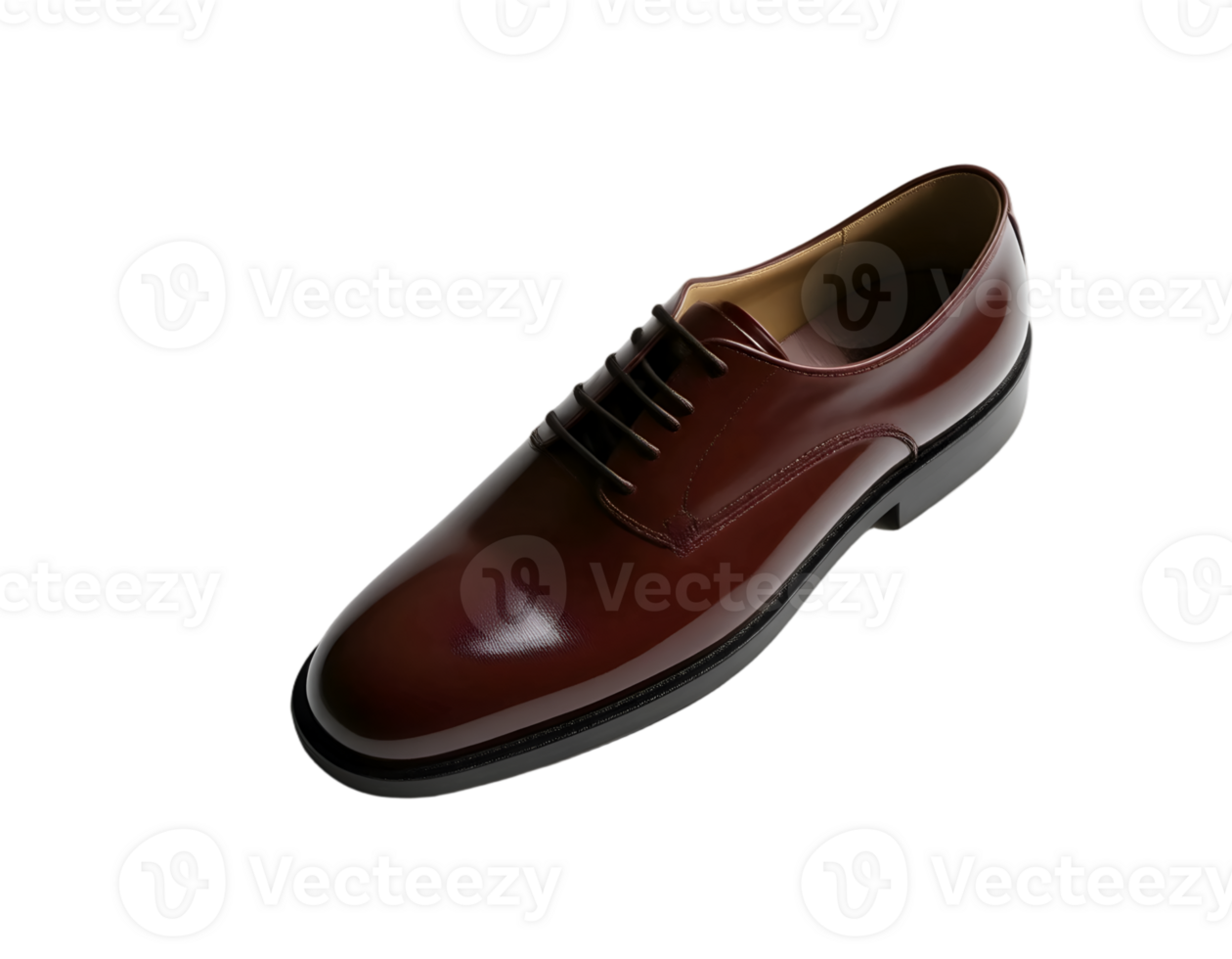Brown leather mens shoe isolated on transparent background png
