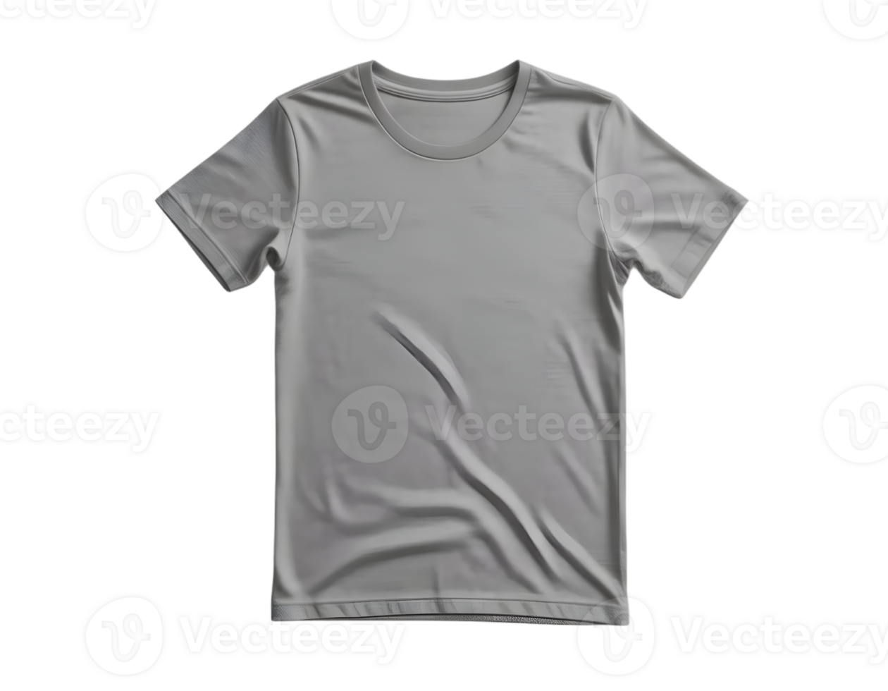 Blank gray t-shirt template isolated on transparent background png