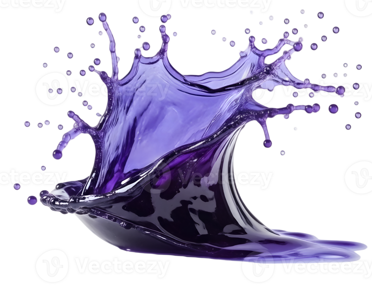 Splash of purple paint isolated on a transparent background png