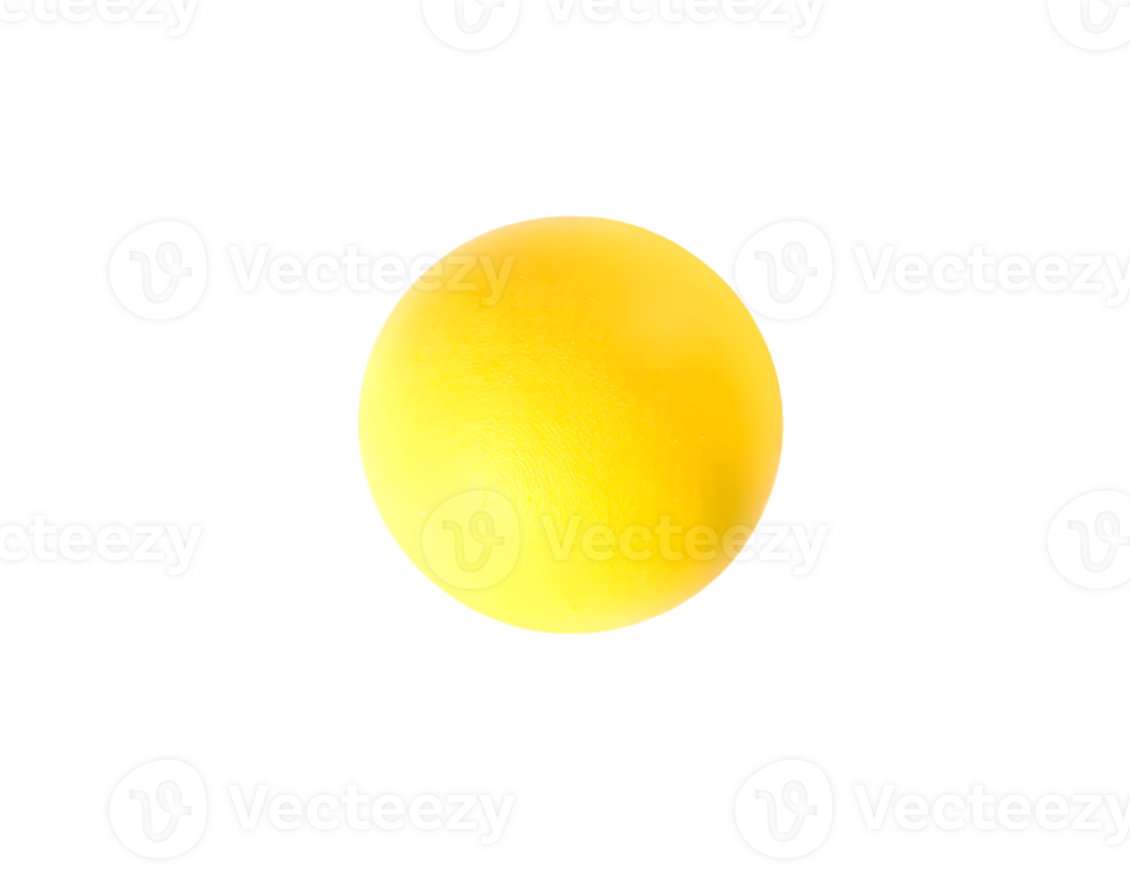 Realistic yellow ball isolated on transparent background png