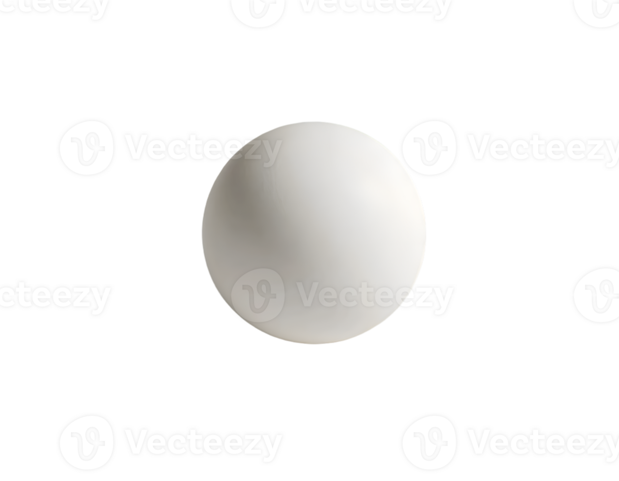 Realistic white ball isolated on a transparent background png