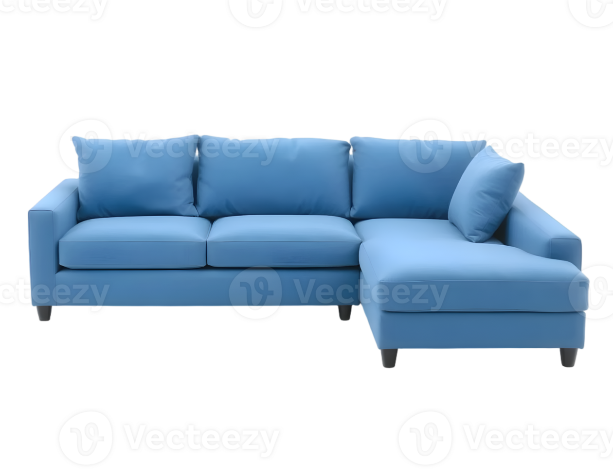 Blue sofa isolated on a transparent background png