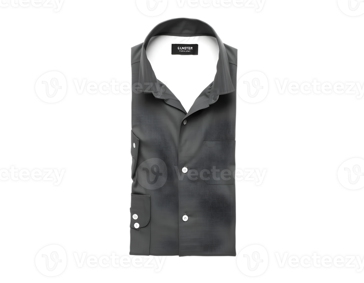 Black men's shirt isolated on a transparent background png