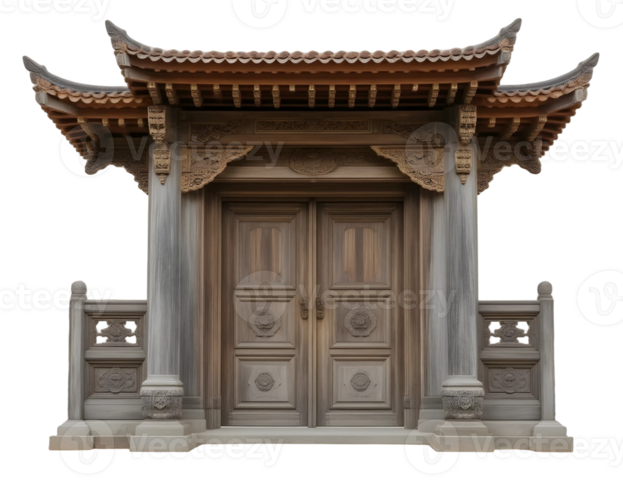 Chinese temple door isolated on a white background png