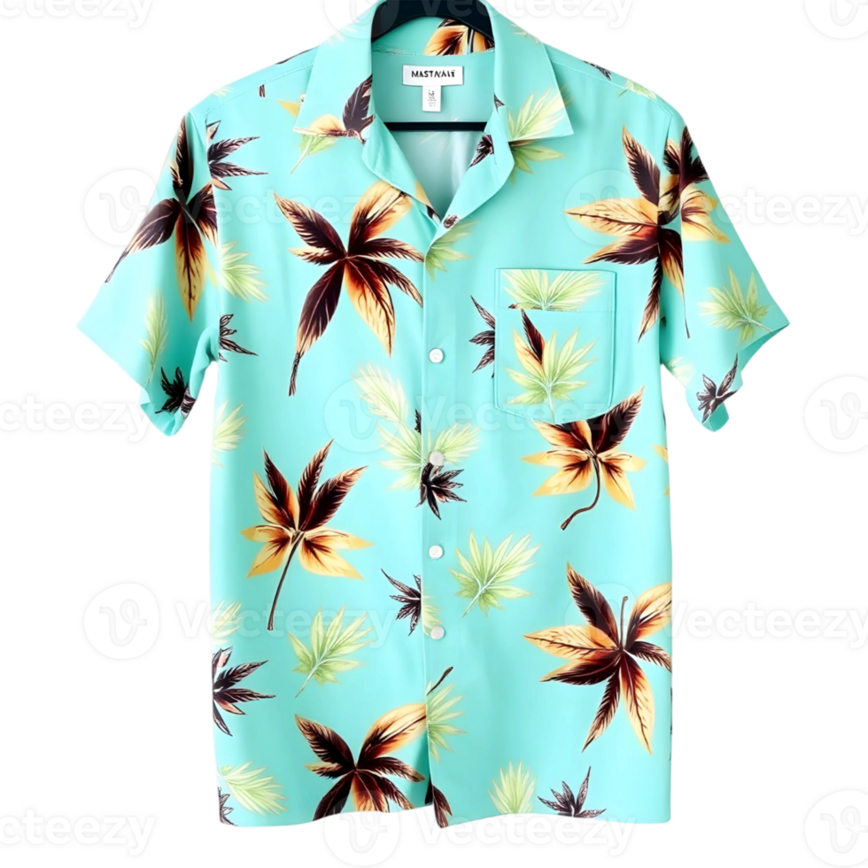 T-shirt with floral pattern isolated on transparent background png