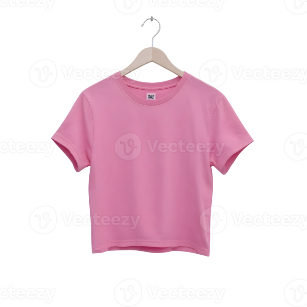 Pink t-shirt on a hanger, isolated on transparent background png