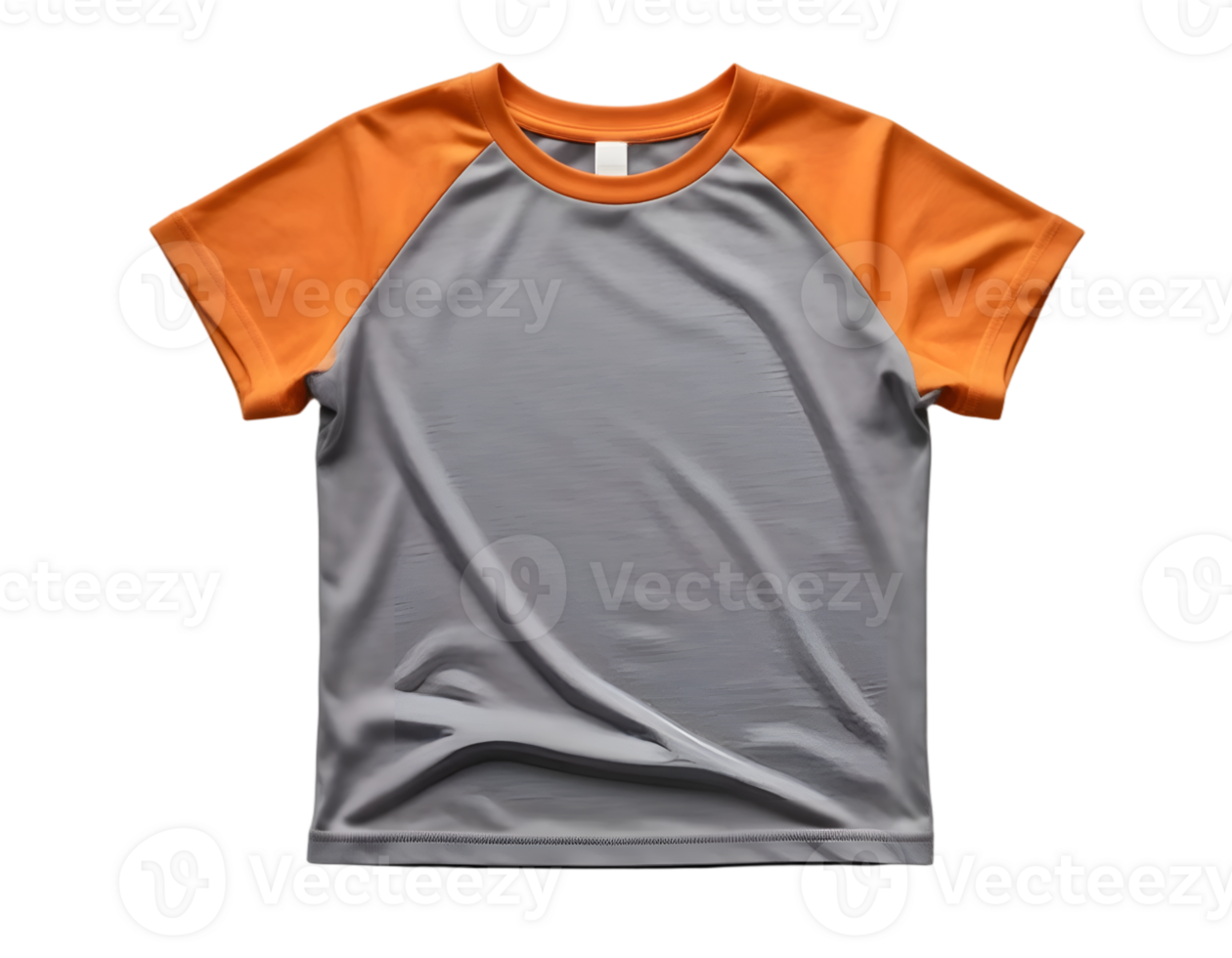 Blank black t-shirt mockup, front view, isolated on transparent background png