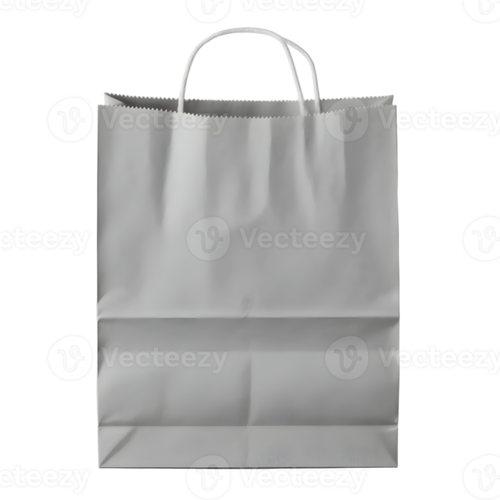 White paper shopping bag isolated on a transparent background png
