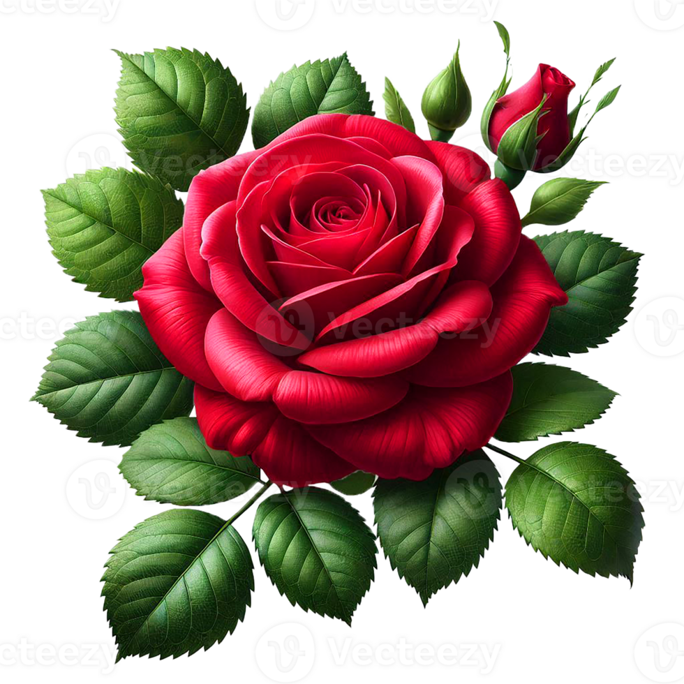 Stunning Red Rose Isolated on Transparent Background png