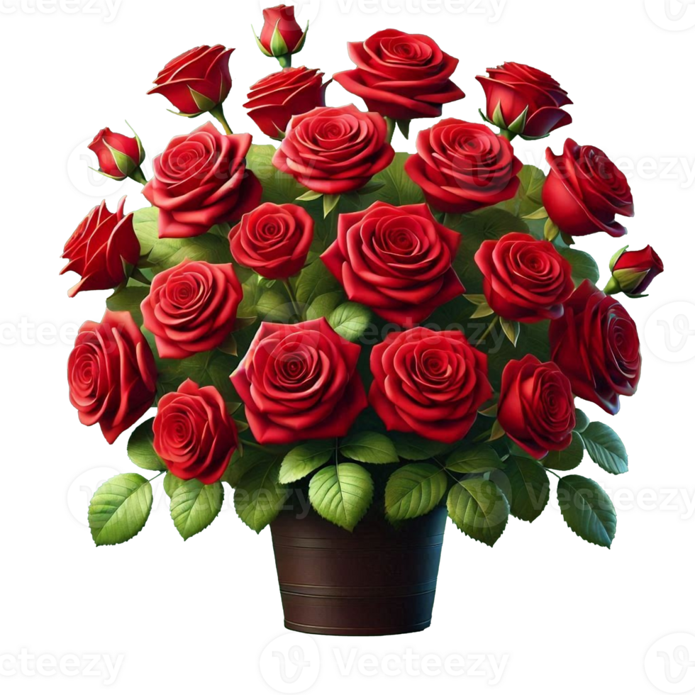Graceful Red Rose Isolated on Transparent Backdrop png