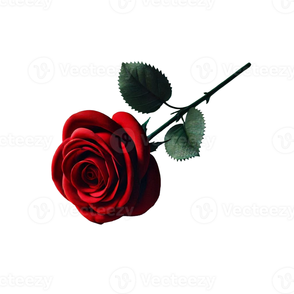 Vibrant Red Rose with Pure Transparent Background png