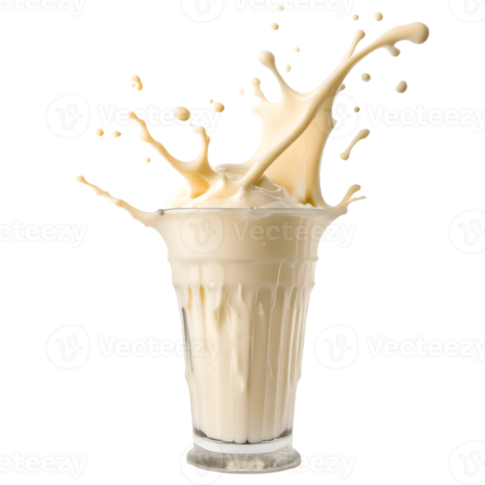 Milk splash in a glass png