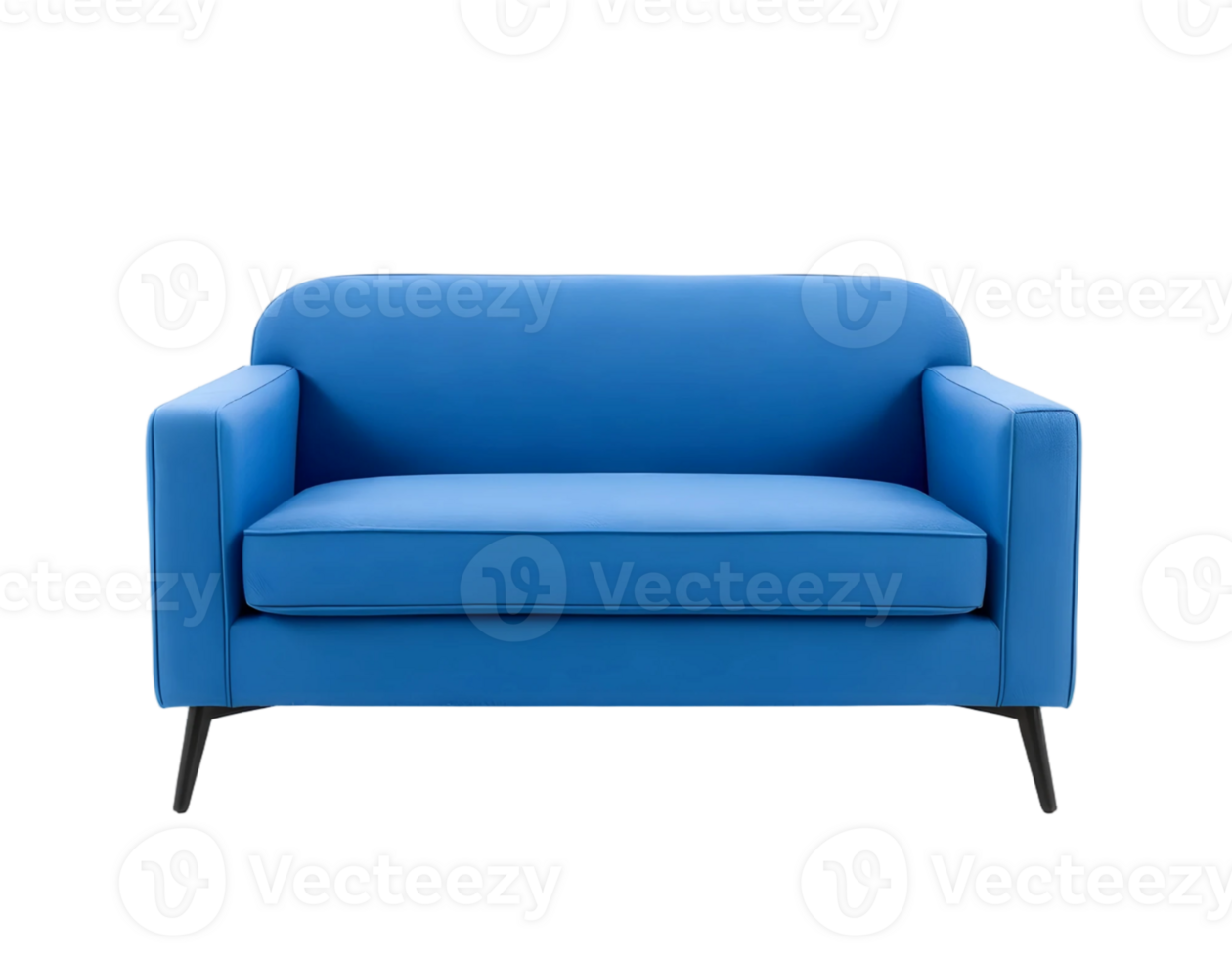 Blue Sofa Isolated On Transparent Background png