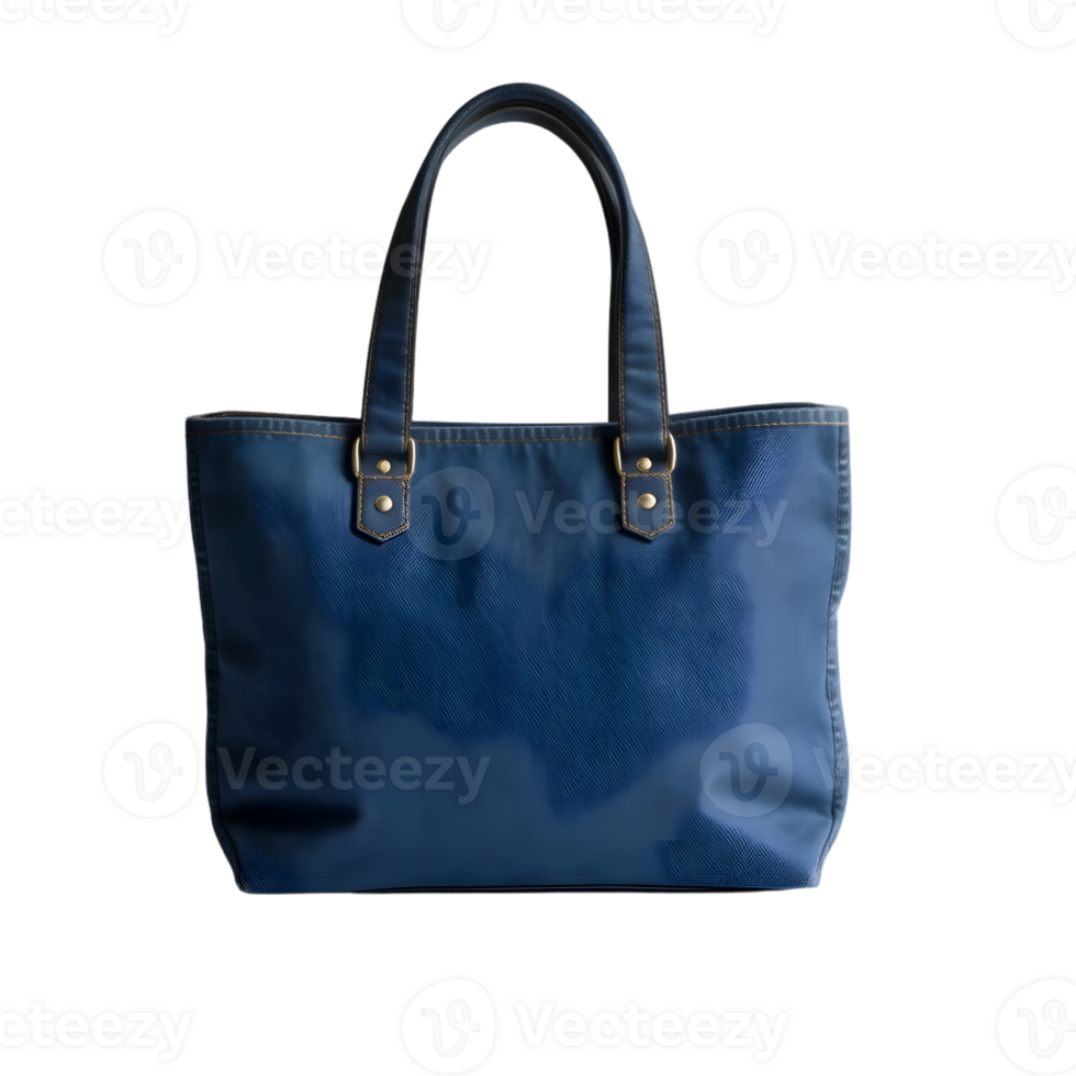 Blue leather bag isolated on a transparent background png