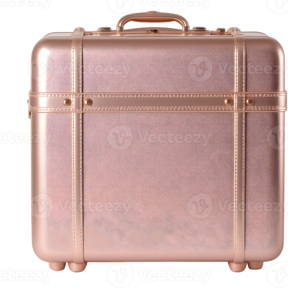 Pink leather suitcase isolated on a transparent background png