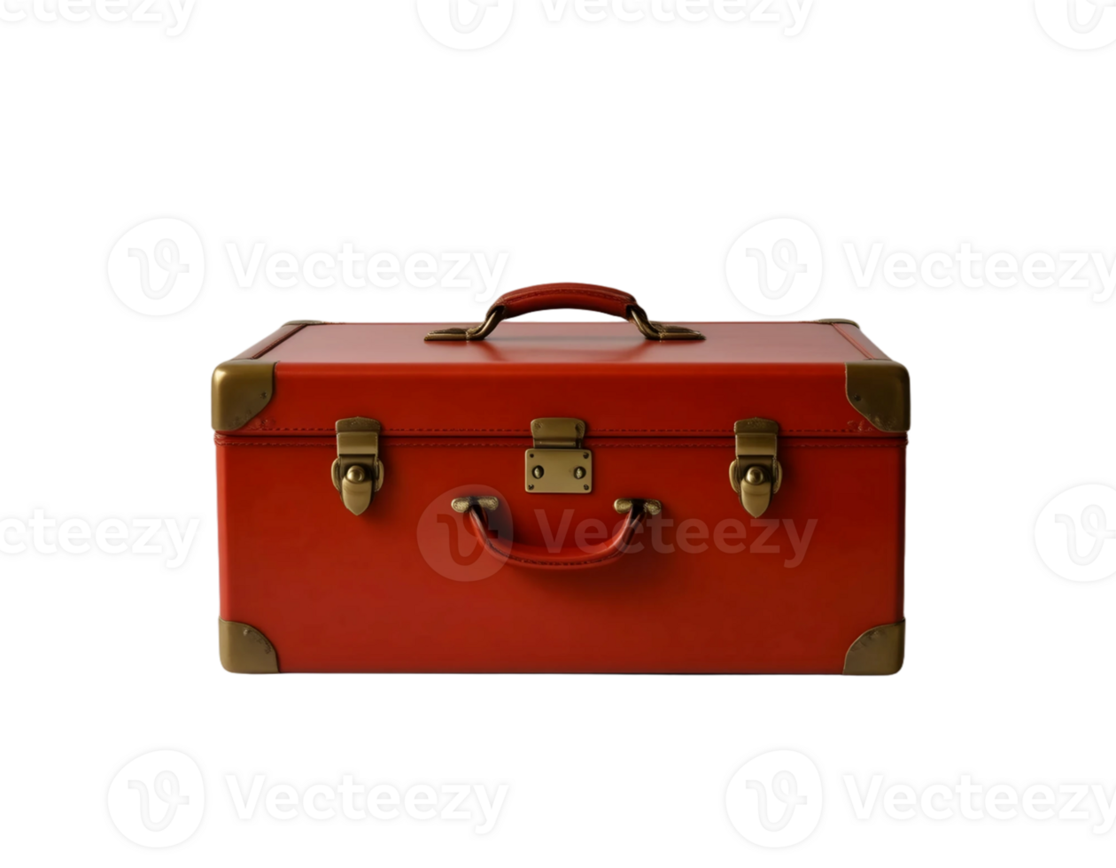 Red metal briefcase isolated on transparent background png