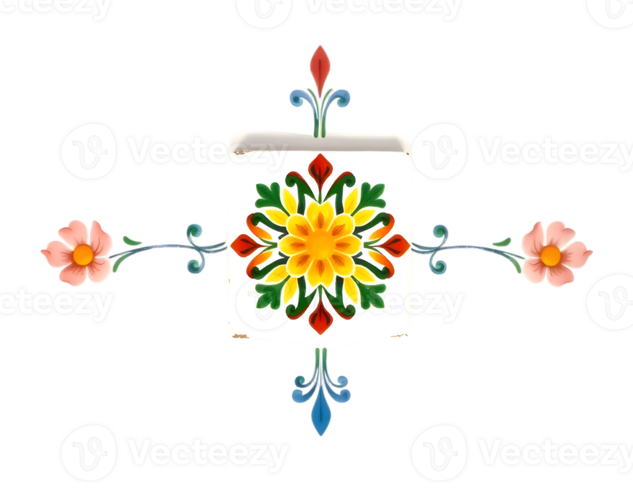 Paper with floral pattern on a transparent background png