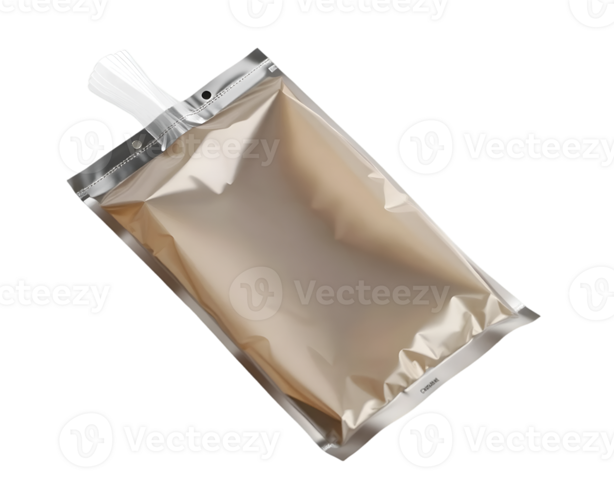 Blank foil bag isolated on a transparent background png