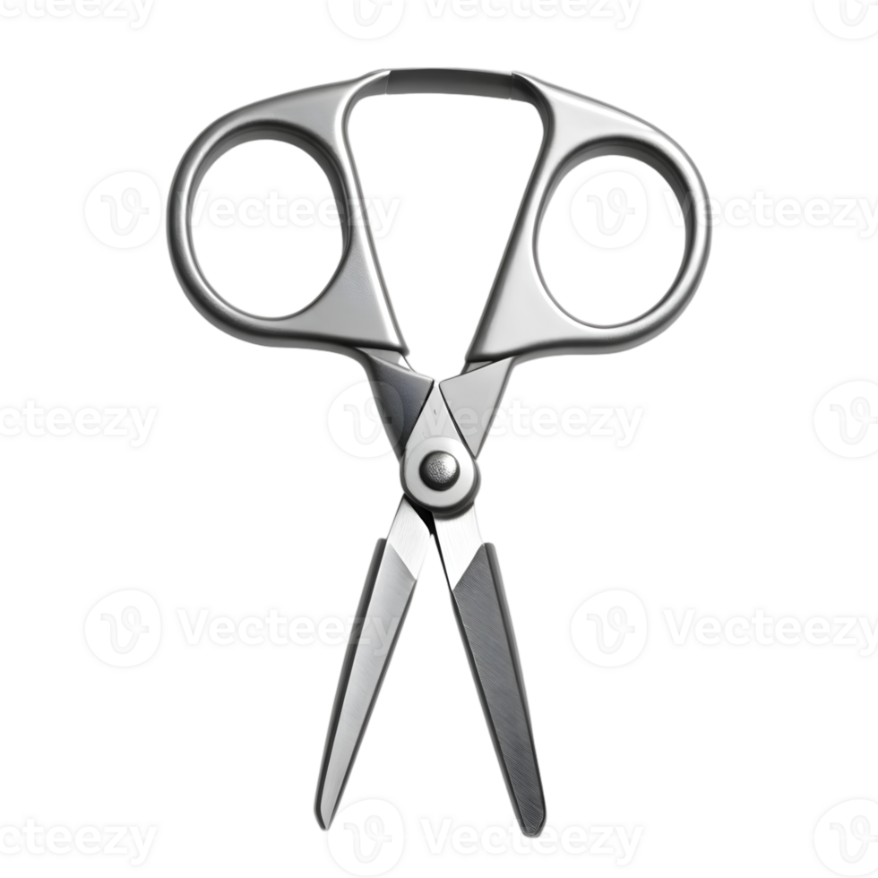 Silver scissors isolated on a transparent background png