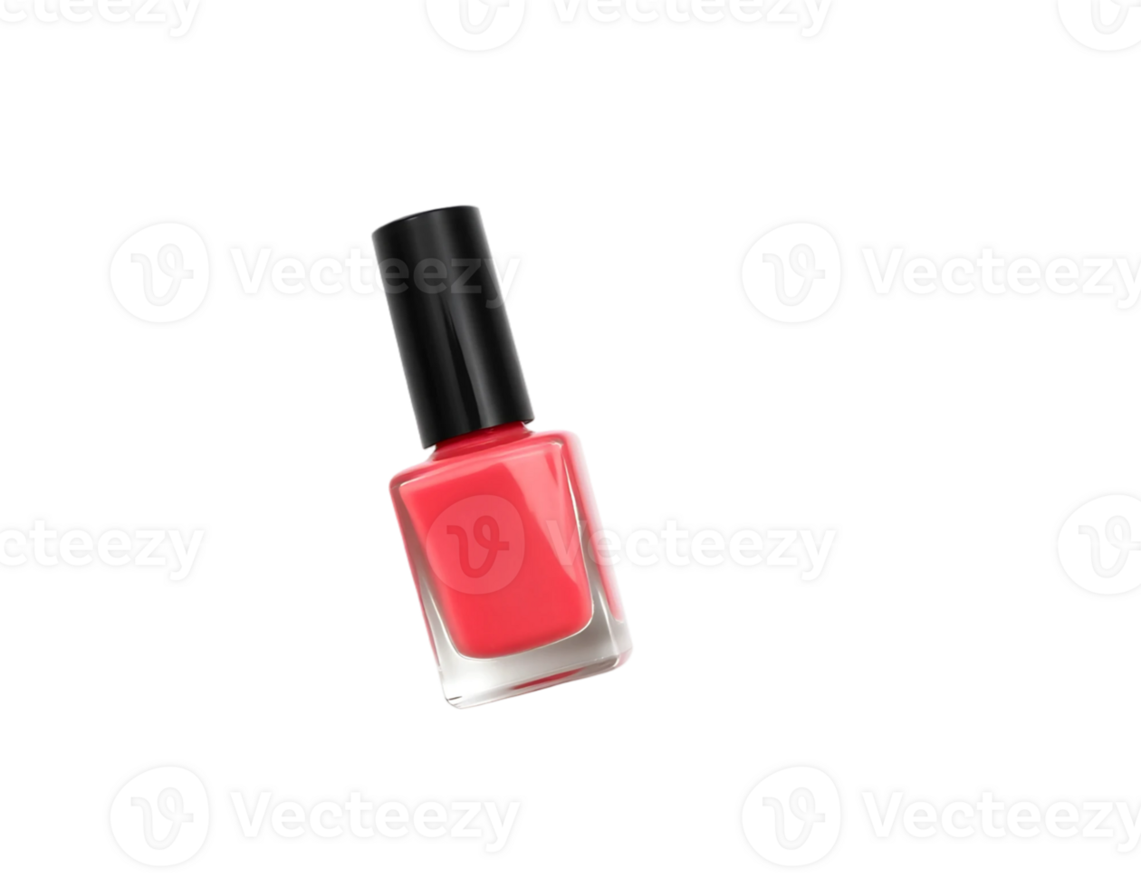 Red nail polish bottle isolated on transparent background png