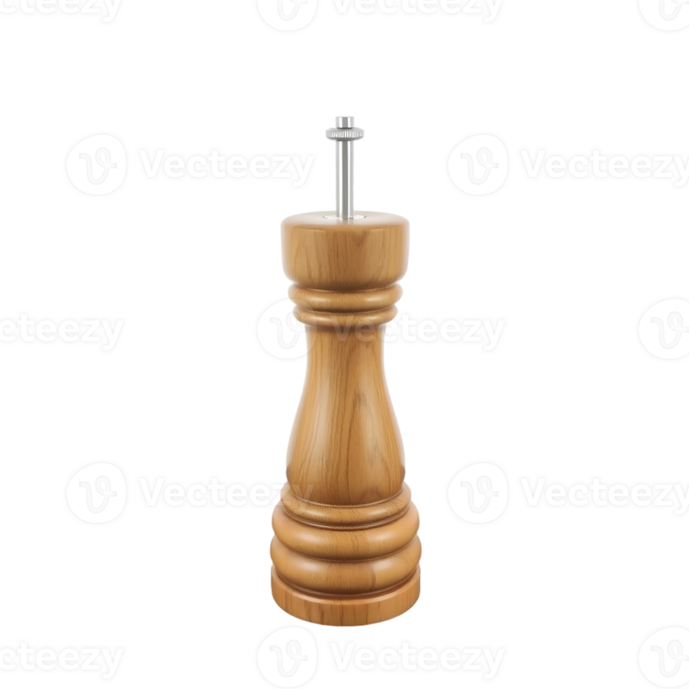 Wooden pepper mill on transparent background png